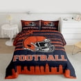 thumbnail image 2 of jejeloiu Football Rugby Game Twin Comforter Sets,Orange Sport Helmet Bedding Set For Ball Lovers Reversible 2-Piece, 2 of 8