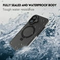 thumbnail image 2 of for iPhone 17 Rugged Case, Compatible with MagSafe Ring Kickstand, Waterproof Shockproof Built-in Screen Protector, Full Body Protection Phone Cover with Dust Plug, Gray, 2 of 9
