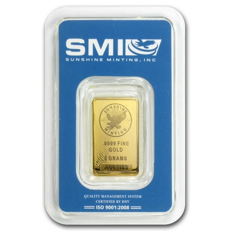 5 gram Gold Bar - Sunshine Minting New Design (In TEP Packaging)