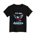 thumbnail image 4 of mgoYE 250th Anniversary Gifts Tee Girls 4th of July Shirt Girls Boys 250 Years American Anniversary Shirt American Flag Stars Fireworks Graphic Tee Tops(Black,13-14 Years), 4 of 4
