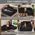 thumbnail image 3 of Aukfa 107" Cloud Sectional Boneless Couch Oversized Modular L-Shaped Sofa for Living Room, Right Chaise, Corduroy, Black, 3 of 9