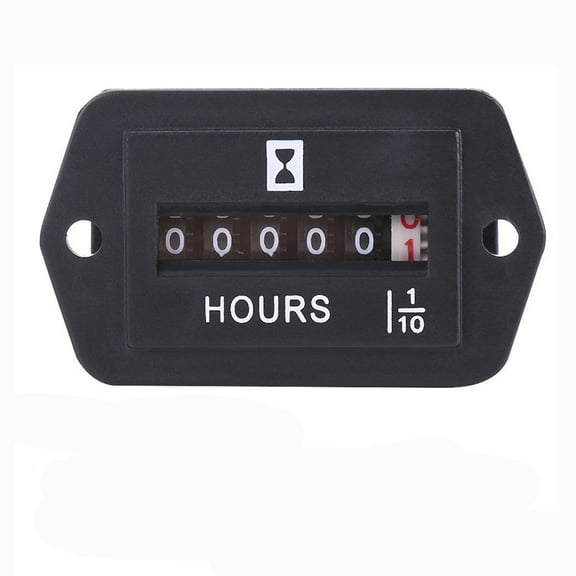 Mechanical Hour Meter Fully Sealed Rectangle DC 12V-36V High Accuracy Time Counter for Engineering Machinery