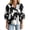 Black, variant on Floral Print Women Casual Loose Peplum V-neck Flowy Blouse Tops
