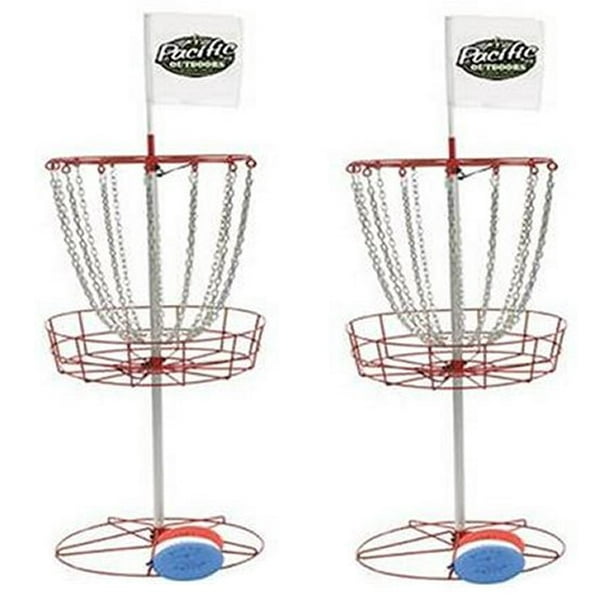 InSTEP Portable Outdoor Disc Golf Basket Target Goal w/ 3 Frisbee Discs