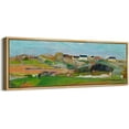 thumbnail image 4 of IDEA4WALL Extra Large Framed Canvas Print Wall Art Village on the Hill Vibrant Landscape Nature Scenery Antique Retro Fine Art Countryside Decorative for Home Decoration - 60"x20", 4 of 5