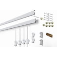 thumbnail image 1 of Stas Cliprail Picture Hanging System Set - Covers 9.84 Ft Of Wall Space - Basic Picture Rail & Art Hanging Gallery Kit (Matte Silver Rails Includes 6 Hooks & 4 Cords), 1 of 4