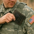 thumbnail image 6 of MARSHAL Men's Vintage Genuine Leather RFID Wallet with Military Tribute Design  'Land of the Free, Because of the Brave' Engraving, Western Style Brown, 6 of 9