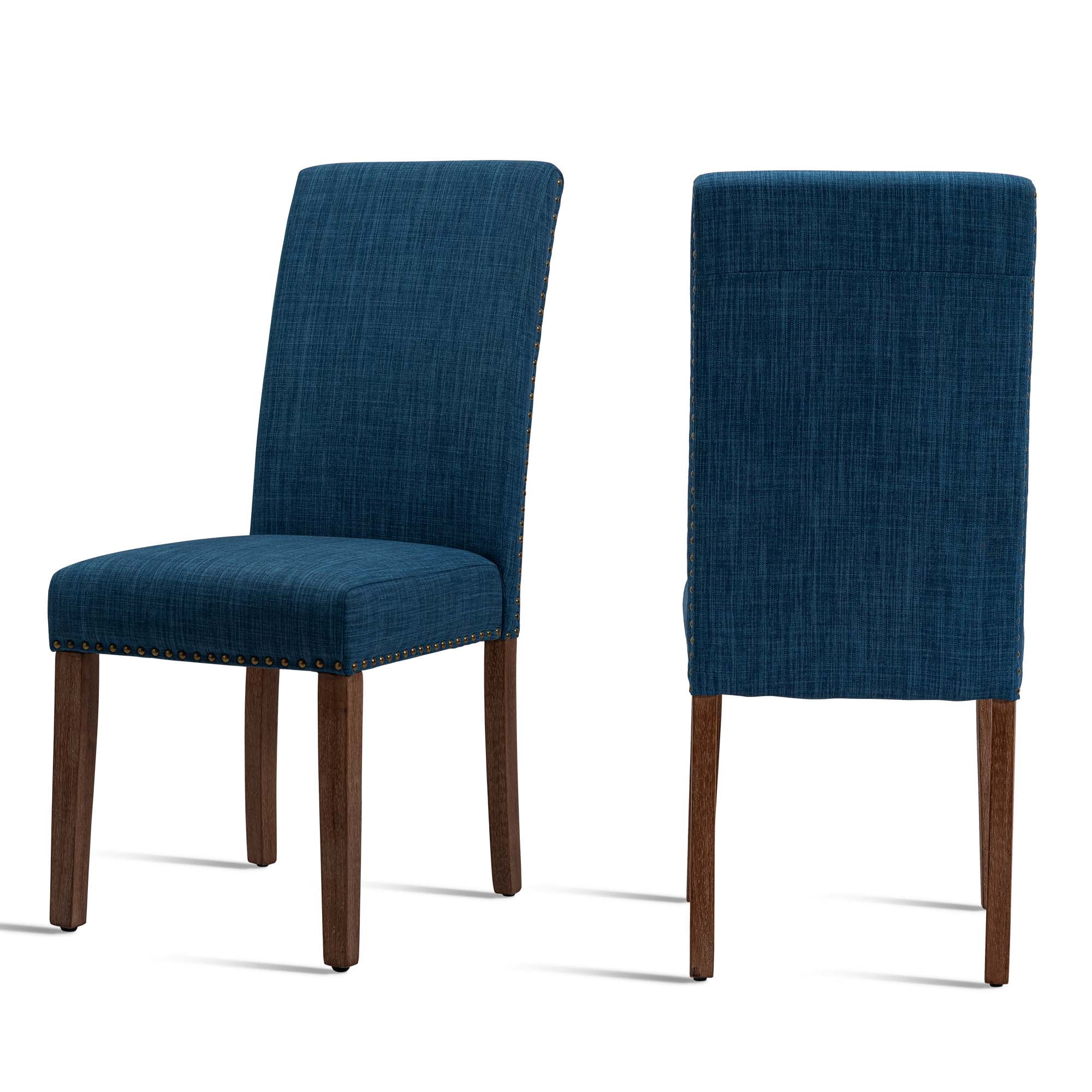 Dining Chairs Set of 2 Fabric Dining Chairs with Nailhead,Blue