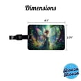 thumbnail image 3 of Pixie Fairy Forest Fantasy Watercolor Design Faux Leather Travel Luggage Tag, 3 of 7