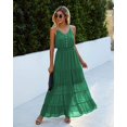 thumbnail image 3 of Vestido Maxi de Verano PRETTYGARDEN con Tirantes Finos Verde Talla L, 3 of 4