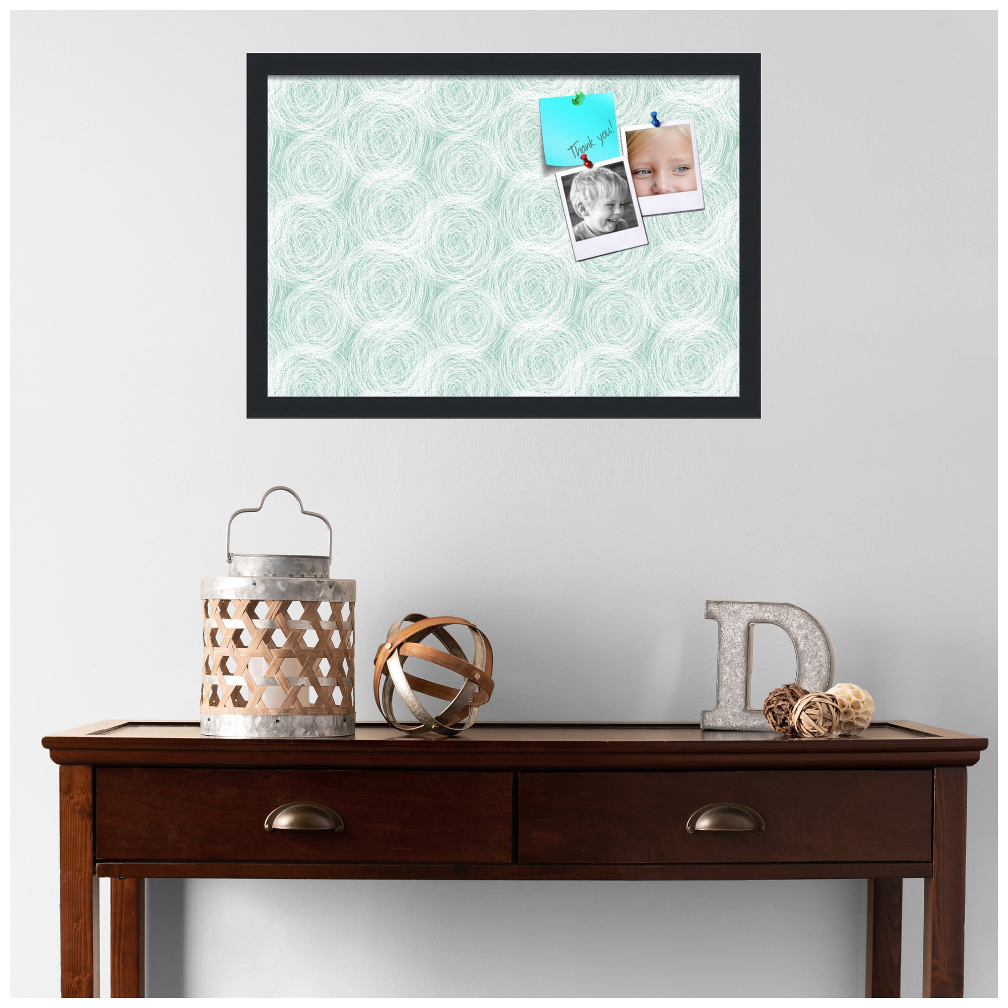 PinPix ArtToFrames 20x13 Custom Cork Bulletin Board    Poster Board Has a Fabric Style Canvas Finish, Framed in Satin Black (PinPix-1926)