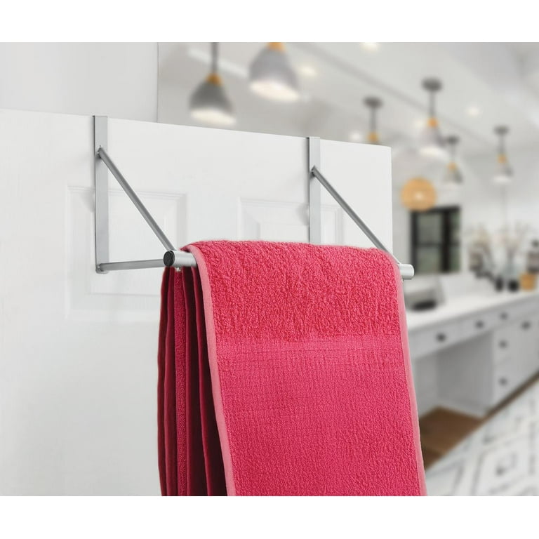 Mainstays Over-the-Door Hanging Organizer Rod, Silver photo 5