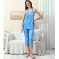 thumbnail image 4 of Doublju Women's Sleeveless Racerback Capri Pajama 2 Pcs Set (Plus Size Available), 4 of 5