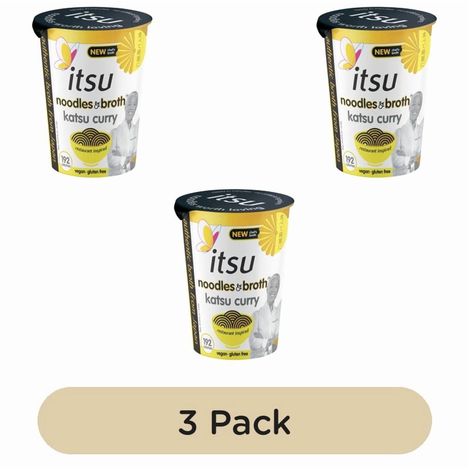 itsu katsu curry instant noodles & broth pot 64g, British Import (Pack of 3)