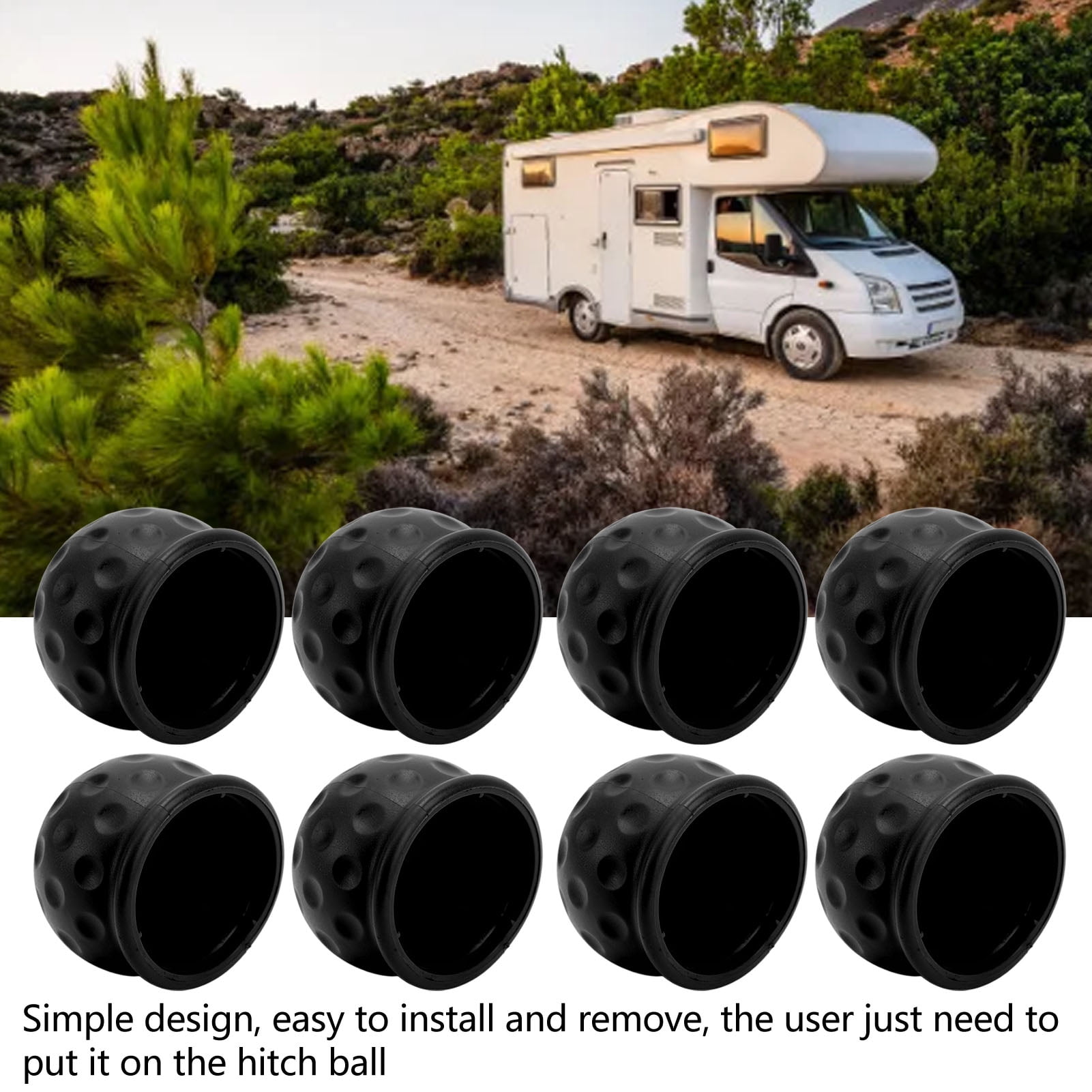 1 Pcs Universal 50mm Tow Bar Ball Cover Cap Towing Hitch Caravan Trailer Towball Protect-in Tire