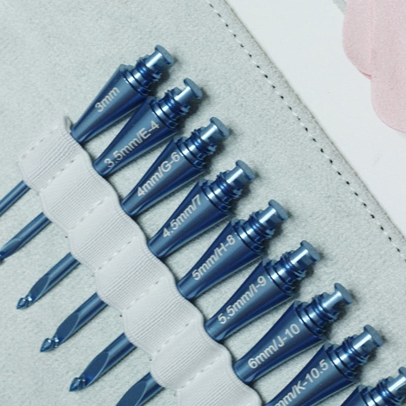 Zecic Ergonomic Grip Aluminum Crochet Hook with 12 Interchangeable Tip Crochet Needle