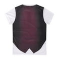 thumbnail image 4 of Eandarui Mens Two-Piece 3D Printed Tuxedo T-Shirt Short Sleeve Tie Vest Tux Shirt Fancy Dress Costume Burgundy 3XL, 4 of 6