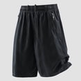 thumbnail image 5 of Big & Tall Summer Shorts for Men Casual Straight Elastic Waist Drawstring Loose Cargo Short with Zipper Pockets (2XL, Black), 5 of 9