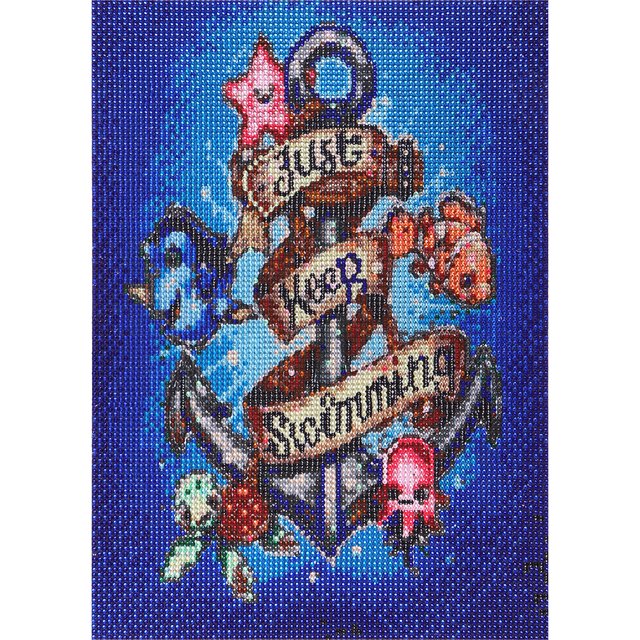 Cuadros Decorativos Diamante pintura DIY animal bajo el agua cristal diamante Likrtyny embutido en tela