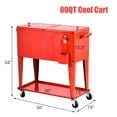 thumbnail image 3 of Carrito nevera Costway 76L rojo Con ruedas y Abrebotellas, 3 of 9