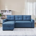 thumbnail image 6 of Mammoth 92" Modular Convertible Sleeper Sectional, Modern Fabric Sofa with Reversible Storage Chaise, Blue, 6 of 20