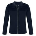 thumbnail image 5 of ZCFZJW Men's Slim Zip Up Pleated Sweatshirt Lightweight Thin Long Sleeve Ruched Cardigan Jacket Fall Winter Casual Sport Outwear Navy XL, 5 of 5