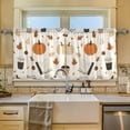 thumbnail image 2 of Yayeee Kitchen Curtains Tier Set of 2 Light Filtering 57"x24" Over Sink Window Panels, Hand Drawn Pumpkin, 2 of 7