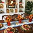 thumbnail image 3 of Table Runner 72 Inches Long, Fall Pumpkins Eucalyptus Autumn Thanksgiving Blue Cotton Linen Table Runners Non-Slip Durable Dresser Scarves for Table Party Dinner Holiday Home Decor, 1 Pack, 3 of 5