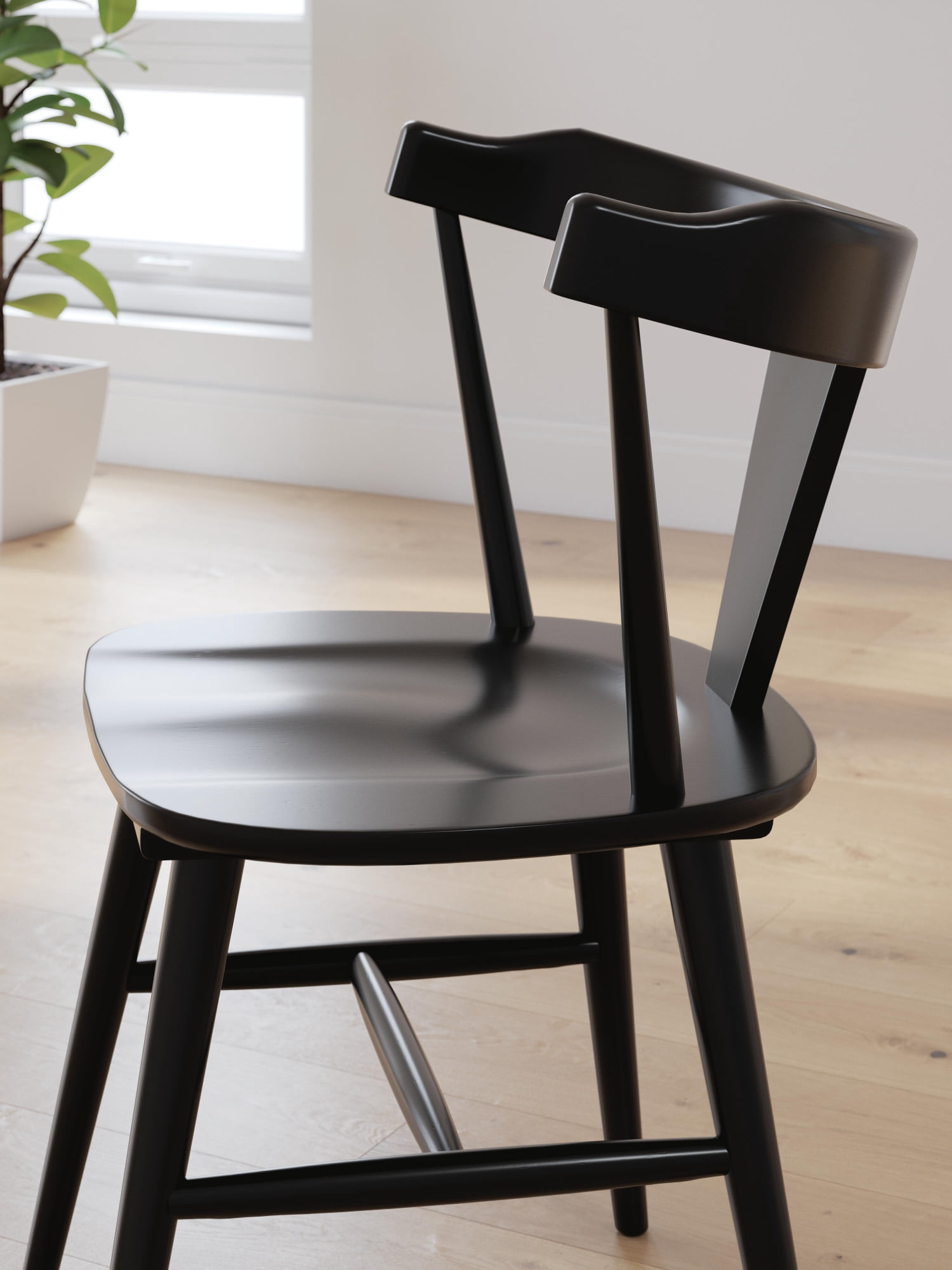 Signature Design by Ashley Gretlynn Modern Dining Chairs with Wraparound Back, Set of 2, Black
