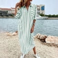 thumbnail image 5 of IUYRTFE Women's Striped Button Down Shirt Dress Long Sleeve Collared Maxi Dress with Pockets Loose Fit Casual Long Gown, 5 of 7