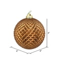 thumbnail image 2 of Vickerman 4" Mocha Durian Glitter Ball Ornament, 6 per Bag, 2 of 3