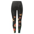 thumbnail image 5 of Bibifish Women's Graphic Yoga Pants Glitter Star & Butterfly Print Elastic Waist Yoga Pants Lightweight Tummy Control Walking Running Leggings, 5 of 5