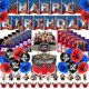 thumbnail image 1 of 44 Pcs Boxing Party Supplies, Wrestling Fighting Theme Birthday Party Set, Includes Happy birthday banner, Cake topper, Cupcake Toppers, 1 of 4
