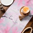 thumbnail image 4 of Table Runner - 36 Inch Long, Nature Pink Green Kitchen Dining Table Runner Dresser Scarves, Spring Country Oil Painting Flower Tree Farmhouse Decor for Coffee Tables Wedding Party Banquet, 4 of 8