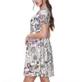 thumbnail image 2 of Lsque Vintage Butterflies Print Women's Casual Dress T-Shirt Summer Short Sleeve Scoop Neck Swing Dresses, 2 of 6