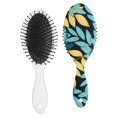 thumbnail image 2 of Tropical Botanical Hair Brush, Palm Leaf Detangler Paddle Comb with Leafy Design, Soft Bristles for All Hair Types, Travel & Gift Ready Hairbrush, 2 of 8