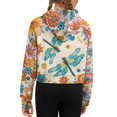 thumbnail image 6 of Chaqlin Bohemian Flower Dragonfly Lightweight Sweatshirt Youth Girls Zip Up with Pocket Casual Pullover Athletic Zip Up Lightweight Sweatshirt Size 9-10, 6 of 7