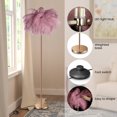 thumbnail image 6 of Feather Floor Lamp  Corner Lamp Gold with 5 standard G4 Bulbs - Bean Paste Pink, 6 of 8