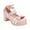 Pink, variant on Icvfdpl Sandals For Kids Toddler Girl Big Gorgeous Princess Shoes Lace Up Pu Material Bow Decorated Thick Heels High Heels Party Wedding Prom Shoes School Breathable 10.5 Years-11 Years