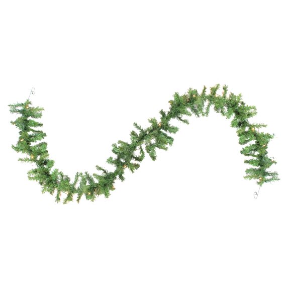 9' x 18" Pre-Lit Deluxe Green Windsor Pine Christmas Garland - Clear Lights