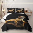 thumbnail image 2 of Erosebridal Wild Lizard Quilt King,3D Cartoon Animals Pattern King Coverlet Set For Boys,3 Pieces, 2 of 7