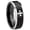 Black 2 Tone Beveled Edge, variant on Maltese Cross Concave Black Tungsten Men Ring 10MM