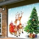 thumbnail image 3 of 7x8 pies Noche santa Navidad Póster para puerta de garaje exterior Noche azul del trineo Ciervos Gran decoración navideña Funda de poliéster para puerta de Navidad Papá Noel, renos y muñeco de nieve, 3 of 3
