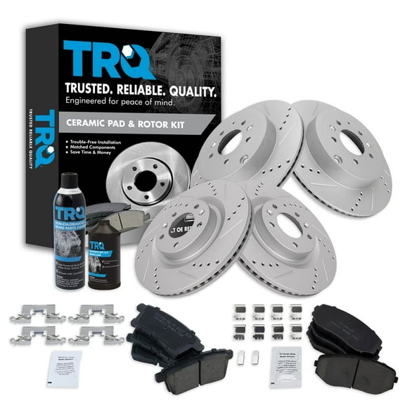 TRQ Front & Rear Ceramic Brake Pad & Performance Rotor Kit for Mazda CX-9 BKA21931