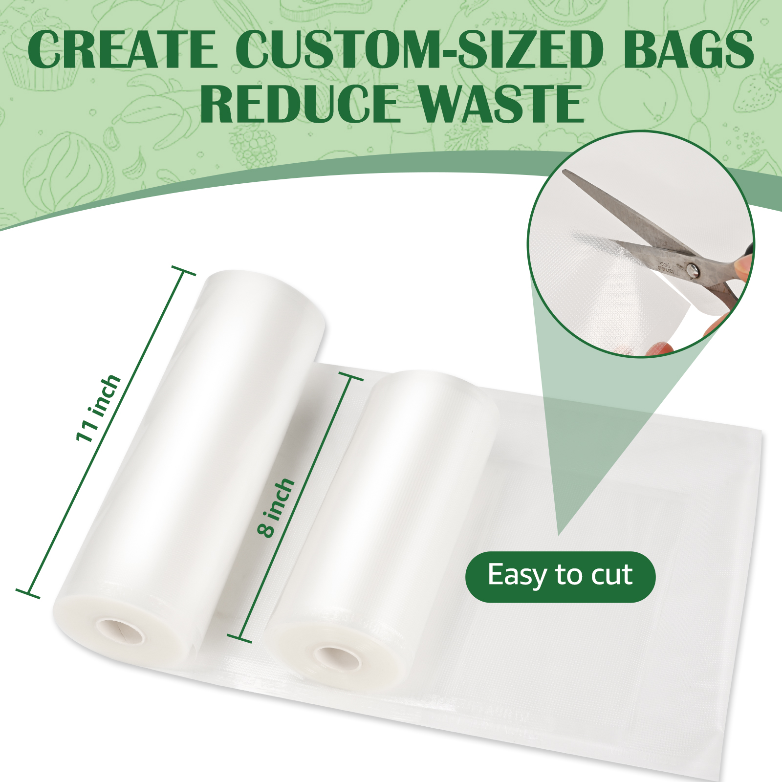 Boxlegend Vacuum Sealer Rolls Combo, 8" x 50' & 11" x 50' (2-Pack) photo 7