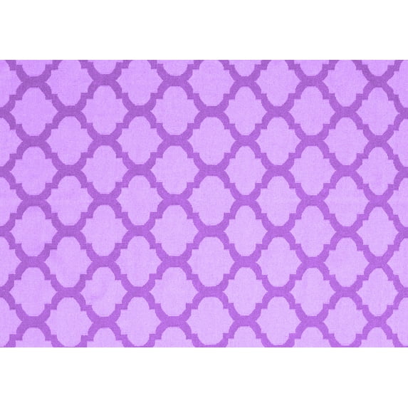 Ahgly Company Indoor Rectangle Trellis Purple Modern Area Rugs, 7' x 9'