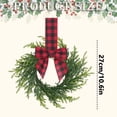 thumbnail image 3 of 10.6Inch Small Christmas Wreaths for Kitchen Cabinet,Artificial Christmas French Pine Wreath with Red Black Plaid Bow for Home Decor, 3 of 4