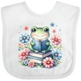 thumbnail image 3 of Inktastic Book Lover Reading Frog Librarian Girls Baby Bib, 3 of 4