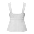 thumbnail image 6 of Women's Eyelet Tie Front Ruched Tank Tops，Drawstring Going Out Top Babydoll Tank Tops Summer Eyelet Tank Tops White M, 6 of 9