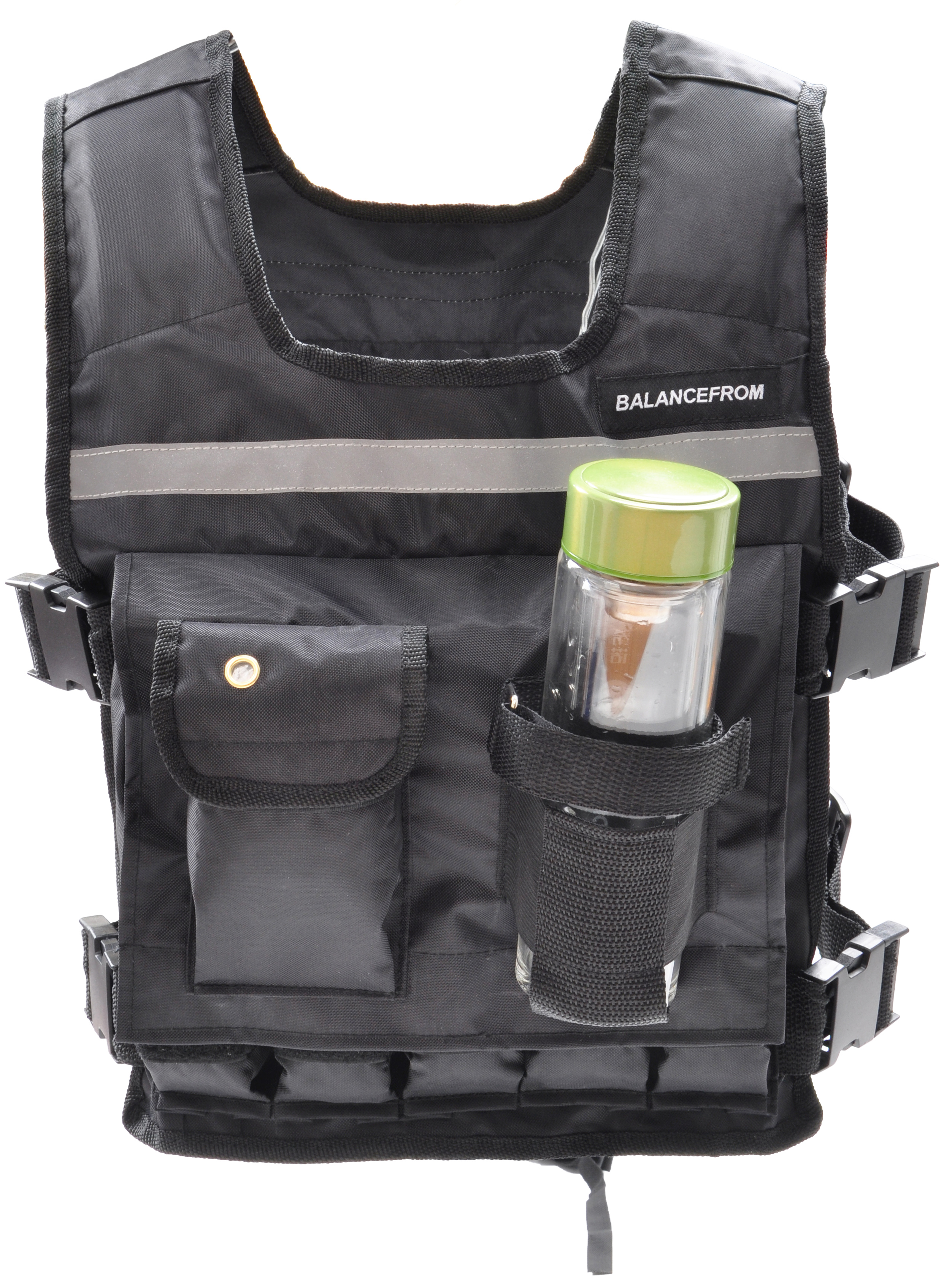 Everyday Essentials Adjustable Weighted Vest with Shoulder Pads and Reflective Straps, 10 lbs